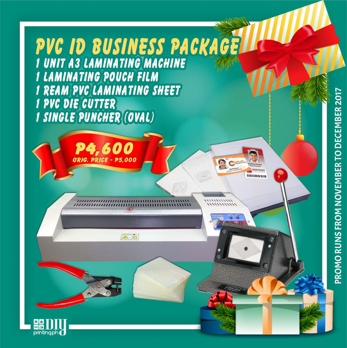 Pvc id business package diy printing online store