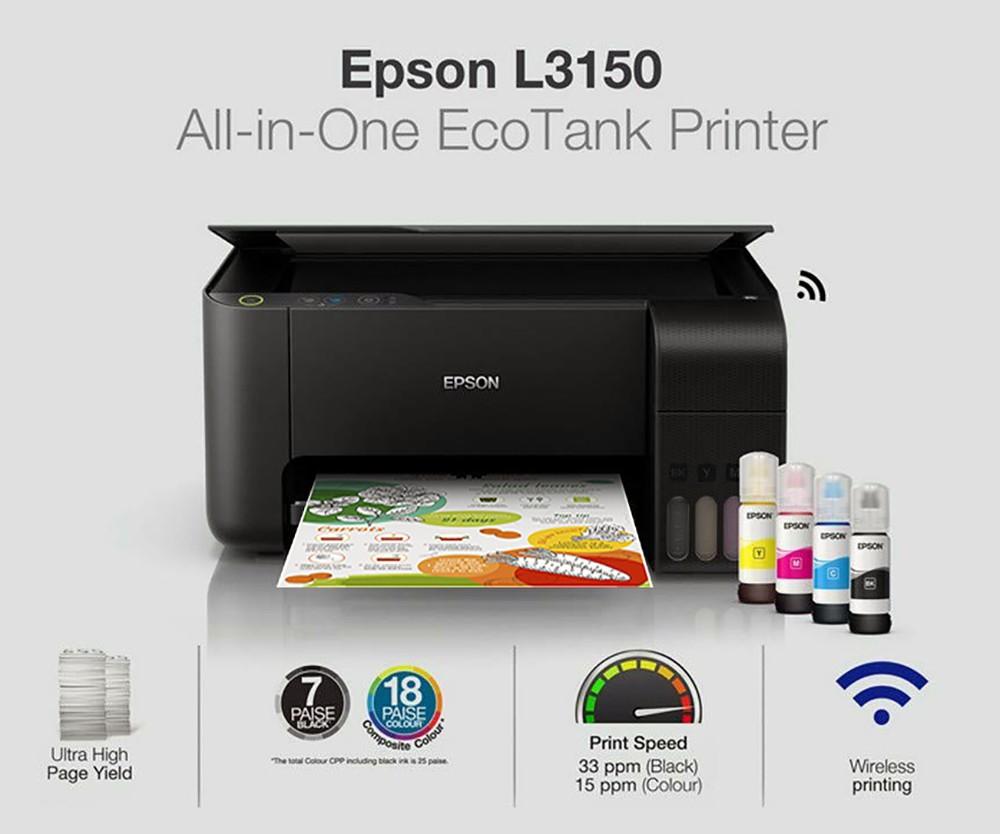 Impresora Epson L3150 EcoTank Multifuncional WIFI - PCSYSTEM